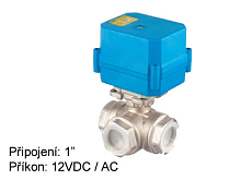 Driedelige roterende mini-combiklep Tork DN 25 met elektrische aandrijving 12 VAC/DC
