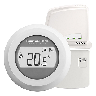 Draadloze enkelzone ruimtethermostaat ROUND Honeywell Y87RFC2074 set thermostaat, relais, gateway