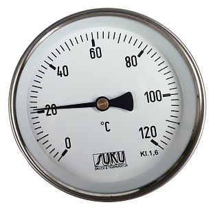 Thermometer SUKU, D 80, L 63, 0-120°C + thermowell, 1/2 (C31.000013)