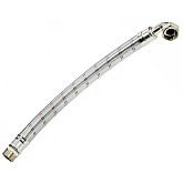 Flexibele slang met roestvrijstalen vlechtwerk en knie, 1"x1" MFK 50 cm