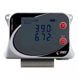 Temperatuurrecorder Comet U0246 voor 3 thermokoppels, 1 Pt1000-sonde en 1 interne sensor
