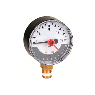 Manometer Honeywell M78M-A16, 0 - 16 bar, aansluitmaat 1/4", met geheugenring