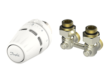 Set met thermostatische kop Danfoss Regus M30x1.5 en hoek H-stuk RLV-KB (015G5307)