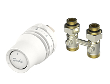 Set met thermostatische kop Danfoss Redia M30x1.5 en H-stuk RLV-KB recht (015G5324)