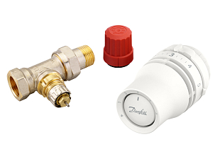 Thermostatische set Danfoss Redia® + RA-N, recht, DN15, 2 elementen (015G5326)