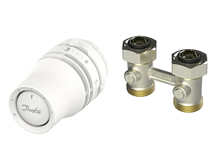 Thermostatische set Danfoss Redia® + RLV-KB, recht, 3/4", 2 elementen, RA (015G5328)