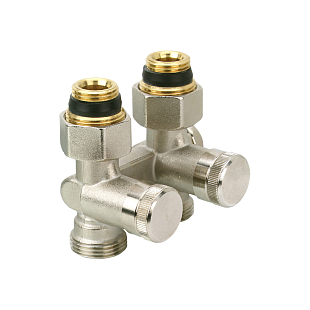 Dubbele radiatorkoppeling Danfoss RLV-K DN 15 recht (003L0280)