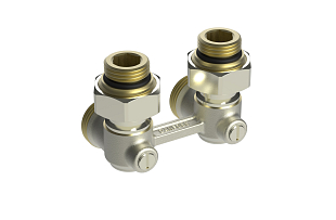 Danfoss RLV-BK dubbele radiatorkoppeling DN 15 haaks (003L0394)