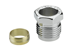 Danfoss knelkoppeling voor stalen en koperen buizen 15 mm G 1/2" verchroomd (013G4195)