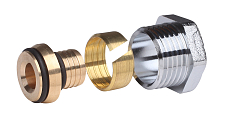Danfoss knelkoppeling voor Alupex-buizen 16 x 2 mm G 1/2" verchroomd (013G4200)