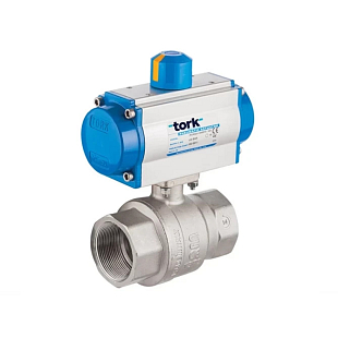 Messing kogelkraan TORK PAV901 DN 15 met enkelwerkende pneumatische aandrijving SR (PAV901.15SR)